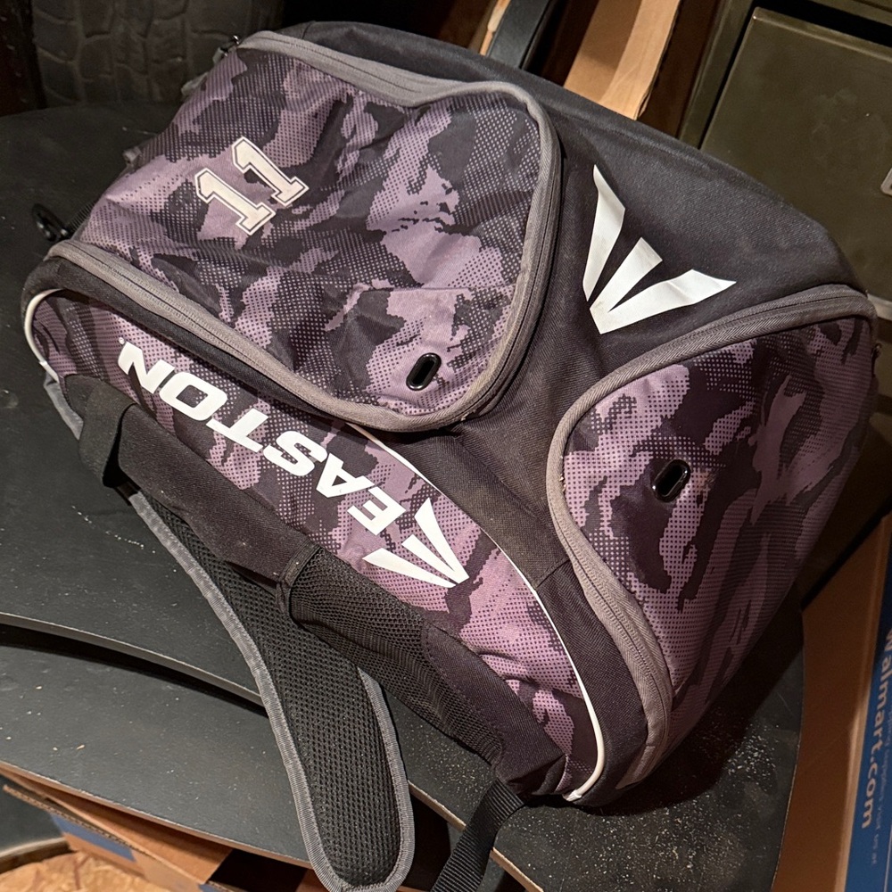 Easton Camouflage Duffel Bag - Black and Purple